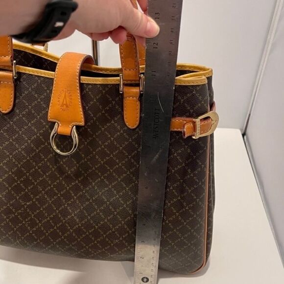 La Tour Eiffel Paris Should Bag Purse Tote Monogram Brown Tan - Picture 6 of 10